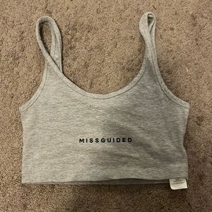 Grey cropped missguided tank top